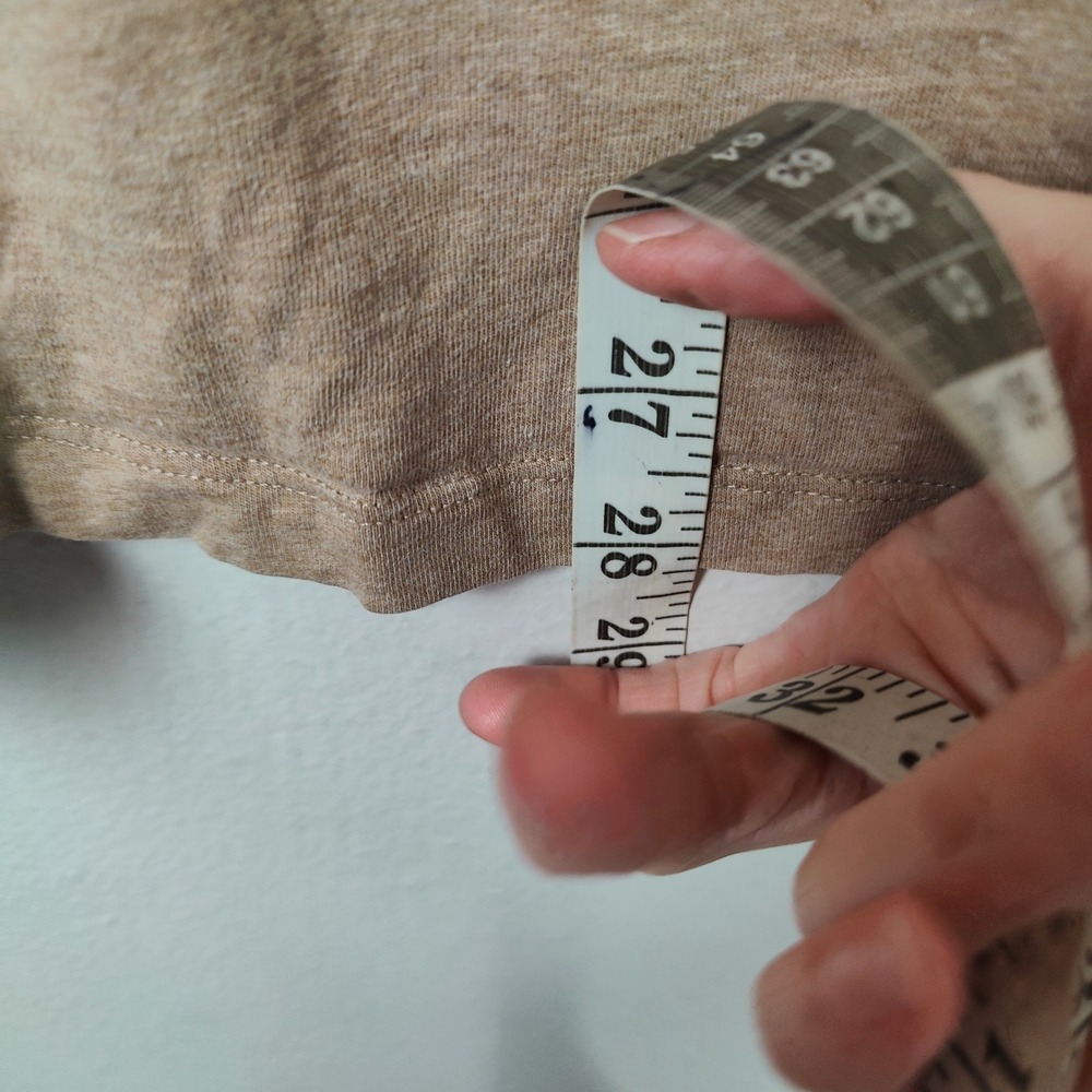 APC Logo T-shirt Mens XL Tan Heather Cotton Crewneck Boxy Top‎ Tee Designer - Picture 7 of 11